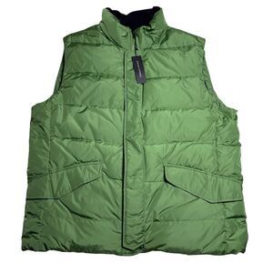 Banana Republic Mens Puffer Vest XL Green Down Quilted Gorpcore Hiking NEW